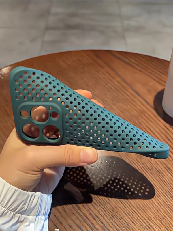 iPhone contrast color soft shell anti-fall full cover frosted protective shell silicone mini hollow grid