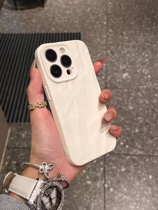 iPhone premium skin-feel pleated mobile phone case full-cover soft case anti-fall protective case