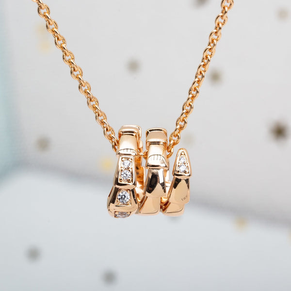 ˇFashion StreetˇSERPENTI PINK GOLD NECKLACE DIAMOND