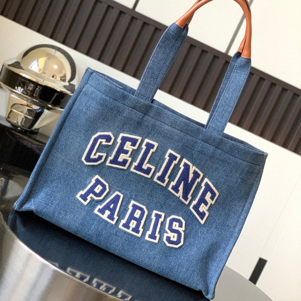 LARGE CABAS THAIS 41 IN BLUE DENIM