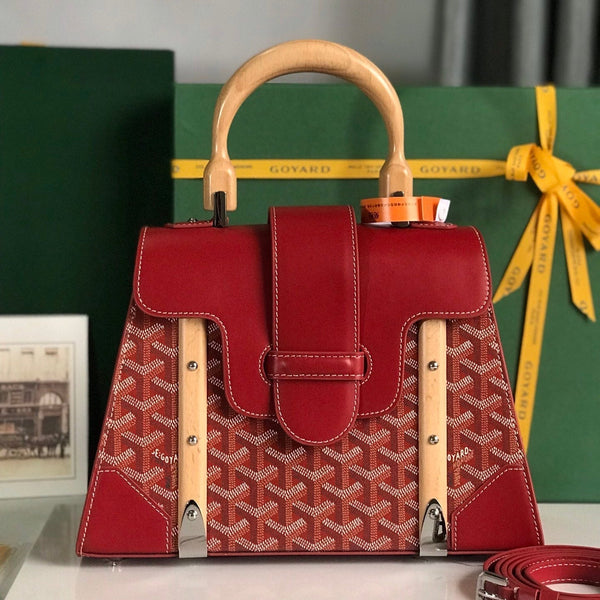 SAÏGON PM BAG 28 IN PERSIAN RED GOYARDINE CANVAS AND CALFSKIN