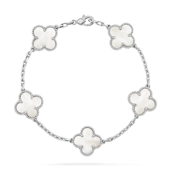 ˇFashion StreetˇCLOVER SILVER MOP 5 MOTIF BRACELET
