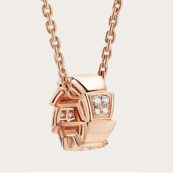 ˇFashion StreetˇSERPENTI PEDANT DIAMOND PINK GOLD NECKLACE