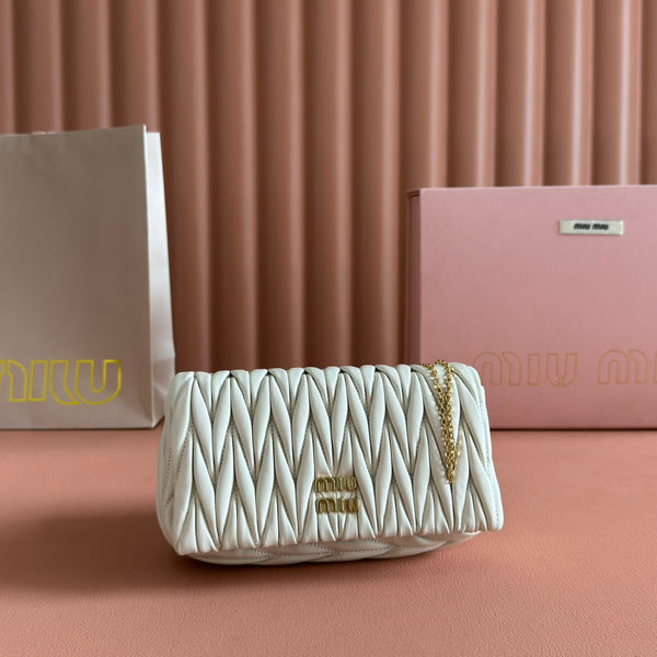 MATELASSÉ NAPPA LEATHER MINI BAG 18 WHITE